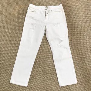 JCrew distressed vintage crop jeans